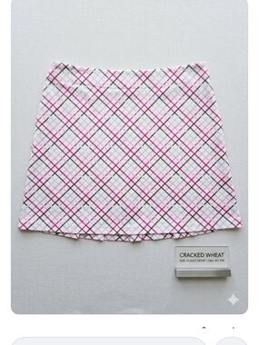 Womens Size 14 Pink Plaid Active Skort Cracked Wheat White Gray Athlethic